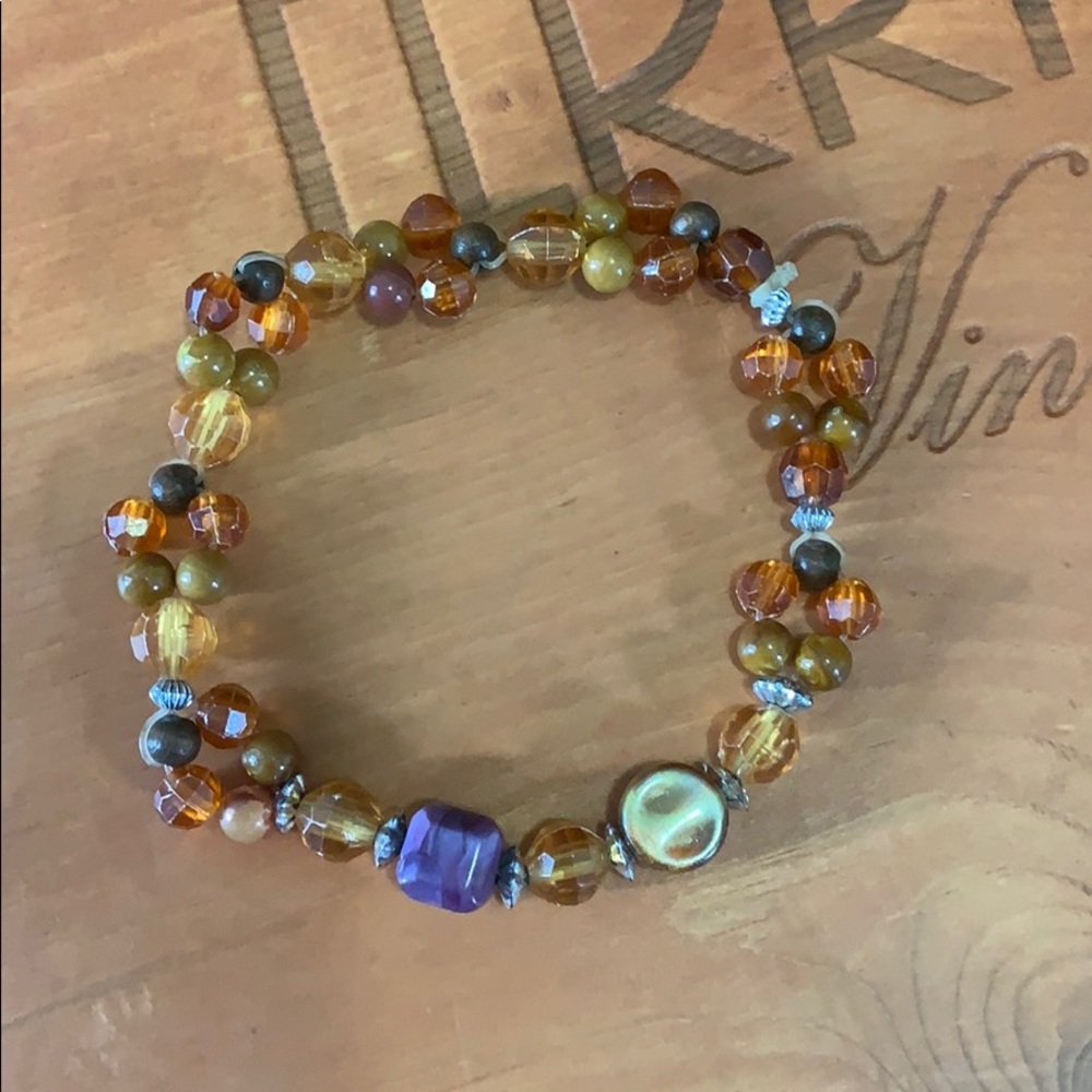 Earth tone beaded bracelet